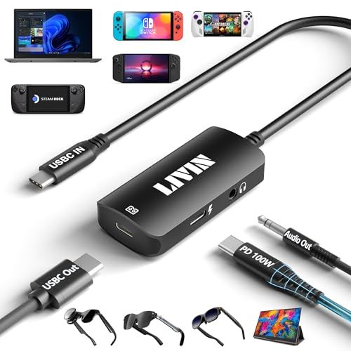 USB C to XREAL Air 2 Pro、One/Rokid/VITURE One/RayNeo Air 2s AR/XR スマートグラス アダプタ【HDMI 4K@60Hz +充電100W+3.5mmポート】オーディオとビデオ（Switch、PC、e