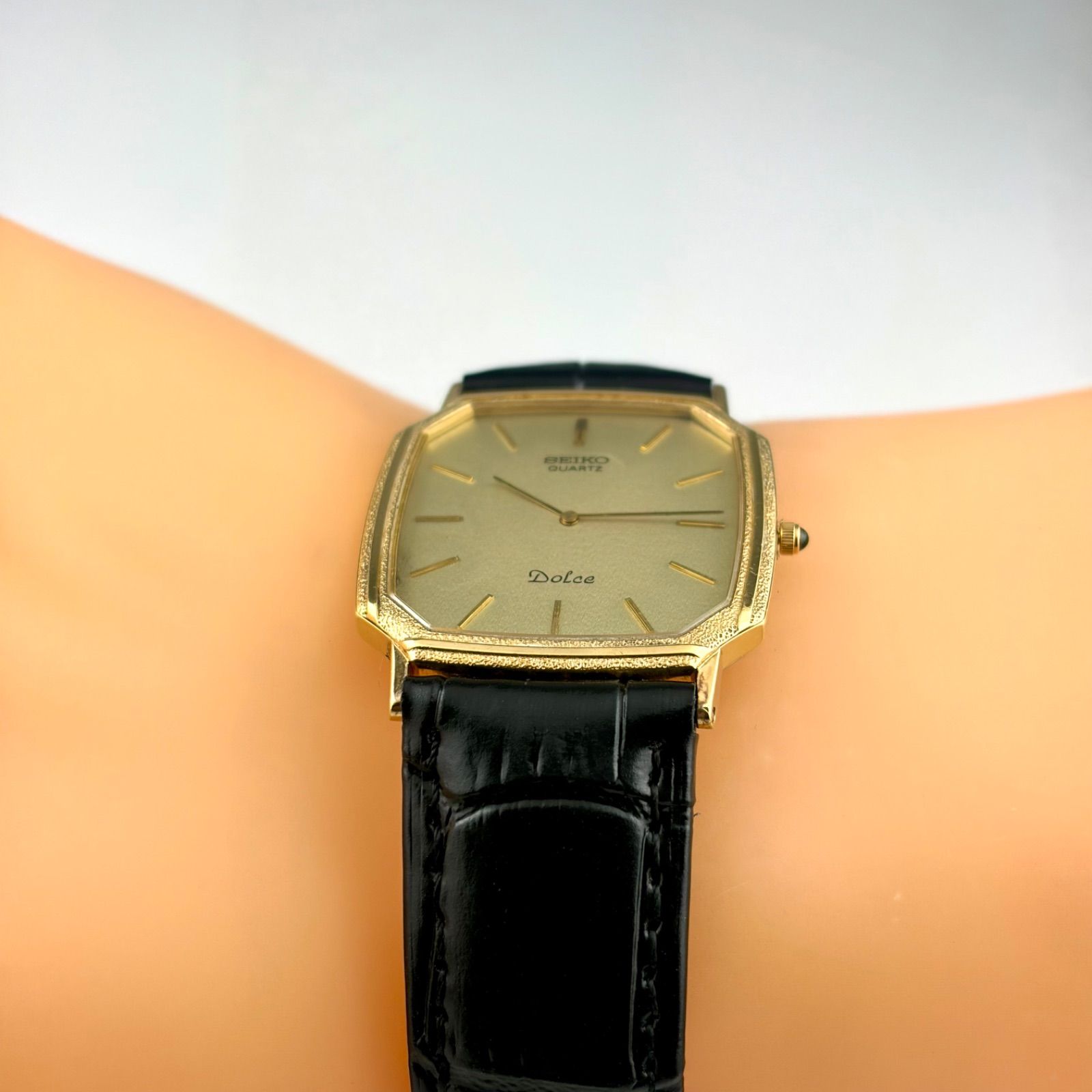亀戸精工舎製] SEIKO DOLCE 6730-5190 SGP30 金メッキ 槌目ベゼル