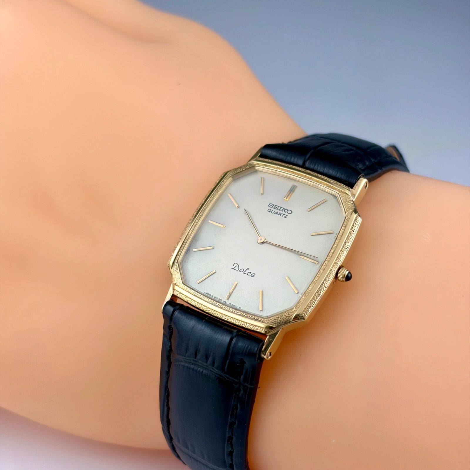 亀戸精工舎製] SEIKO DOLCE 6730-5190 SGP30 金メッキ 槌目ベゼル