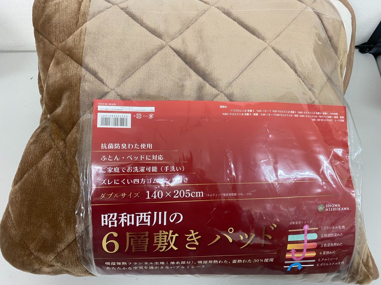 syeh rahman さん　専用 1B272-75836 昭和西川 6層あったか敷パッド ダブル ブラウン 考え
