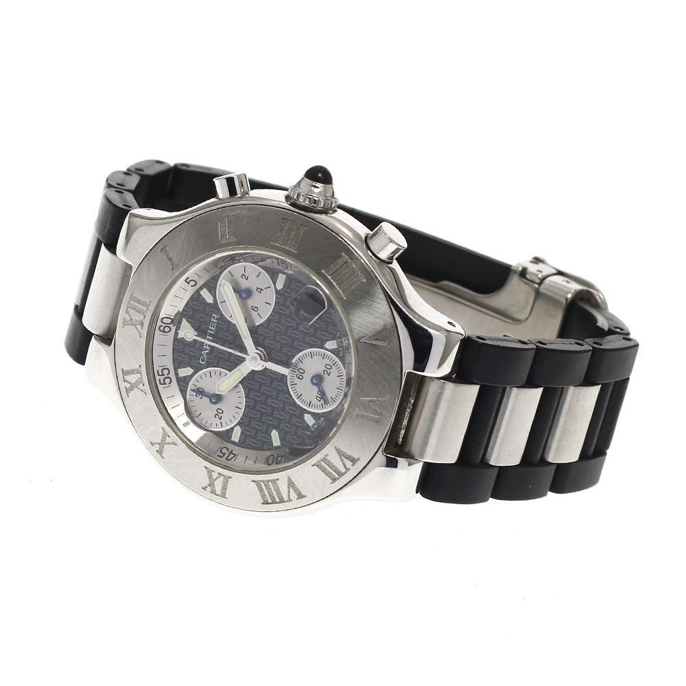 ベルトジャンク カルティエ CARTIER W10125U2 クロノスカフ デイト 