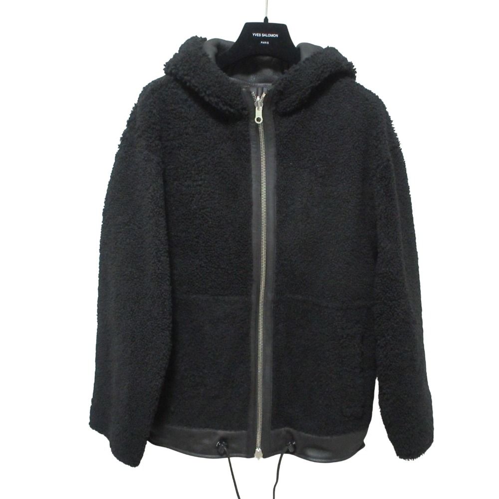 美品 22AW Yves Salomon イヴサロモン リバーシブル ムートンコート ジャケット 22WYV64567MRMX 36 ブラック レディース 古着 中古 USED 美品 22AW Yves Salomon イヴサロモン リバーシブル ムートンコート