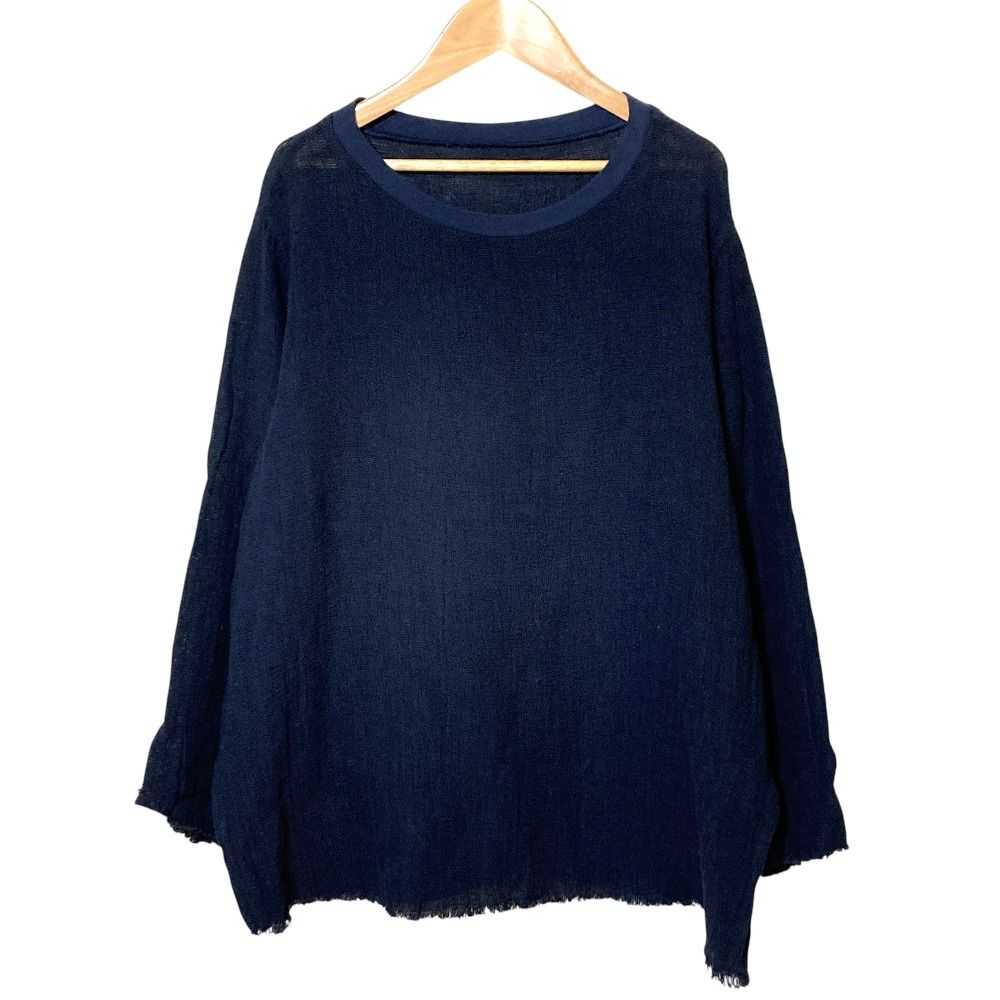 美品 25SS journal standard luxe ジャーナルスタンダード ラックス Conny’s CLOSET シアー ニット カットソー ネイビー レディース 古着 中古 USED 美品 25SS journal standard luxe ジャーナルスタンダード ラックス