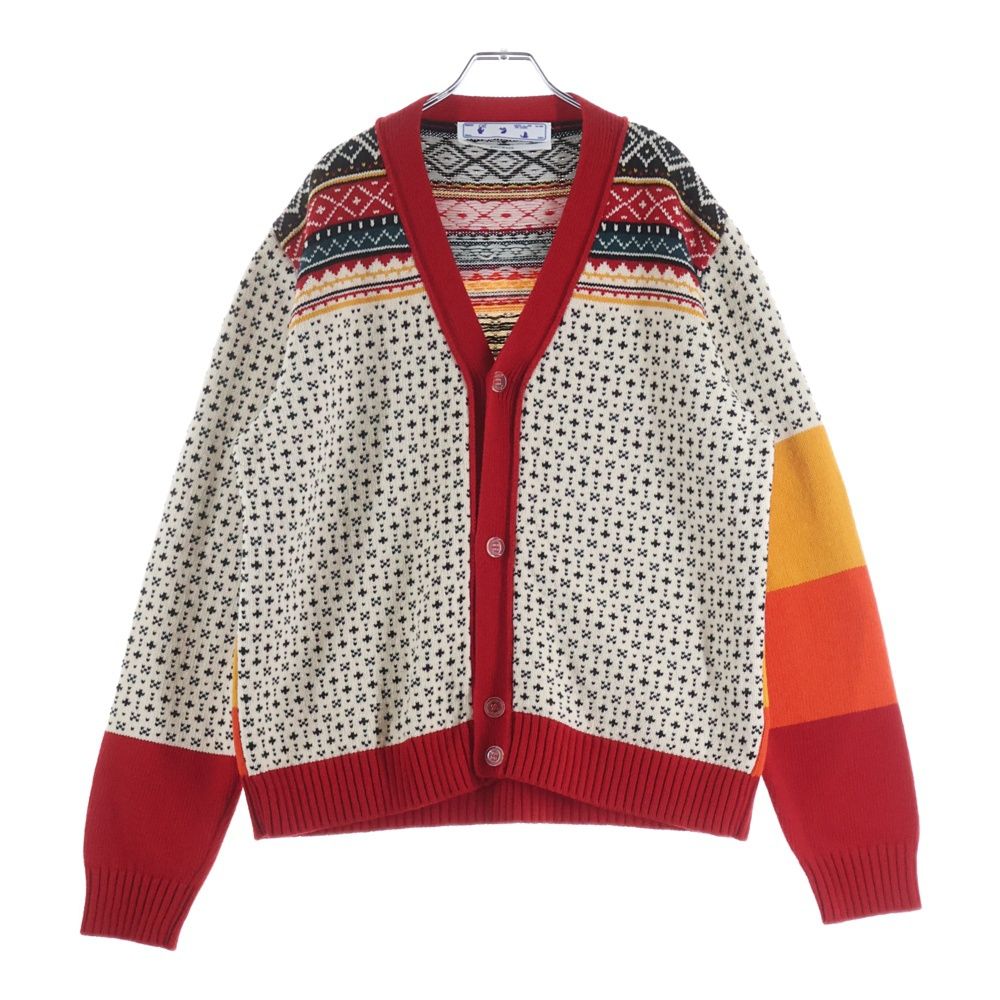 ニット OFF-WHITE フェアアイルジャガード ラグスタイル オフホワイト