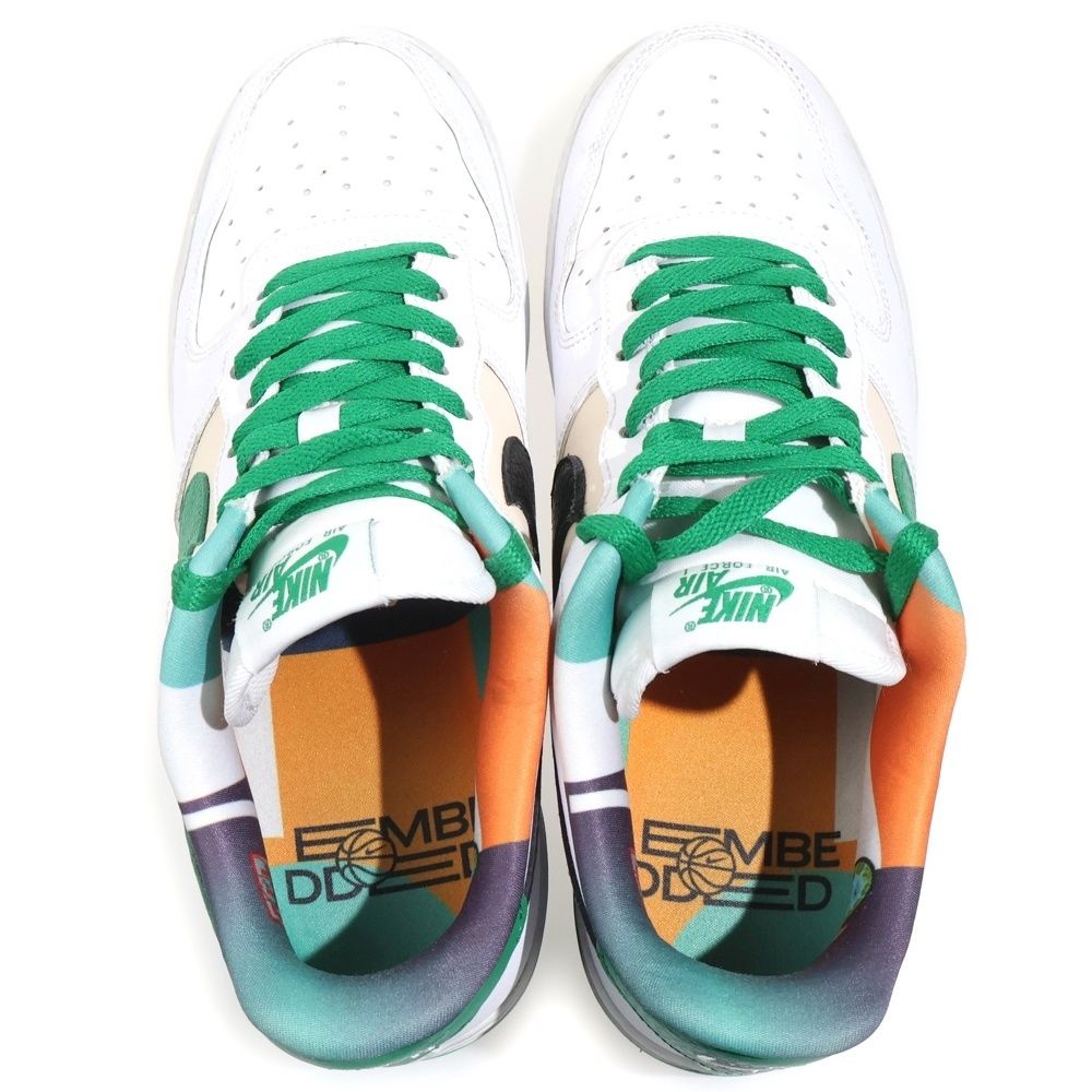 NIKE (ナイキ) AIR FORCE 1 07 LV8 EMB WHITE AND MALACHITE エア