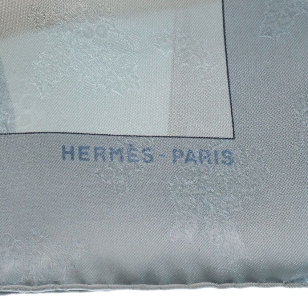 HERMES (エルメス) カレ90 去年の雪 シルクスカーフ ライトブルー
