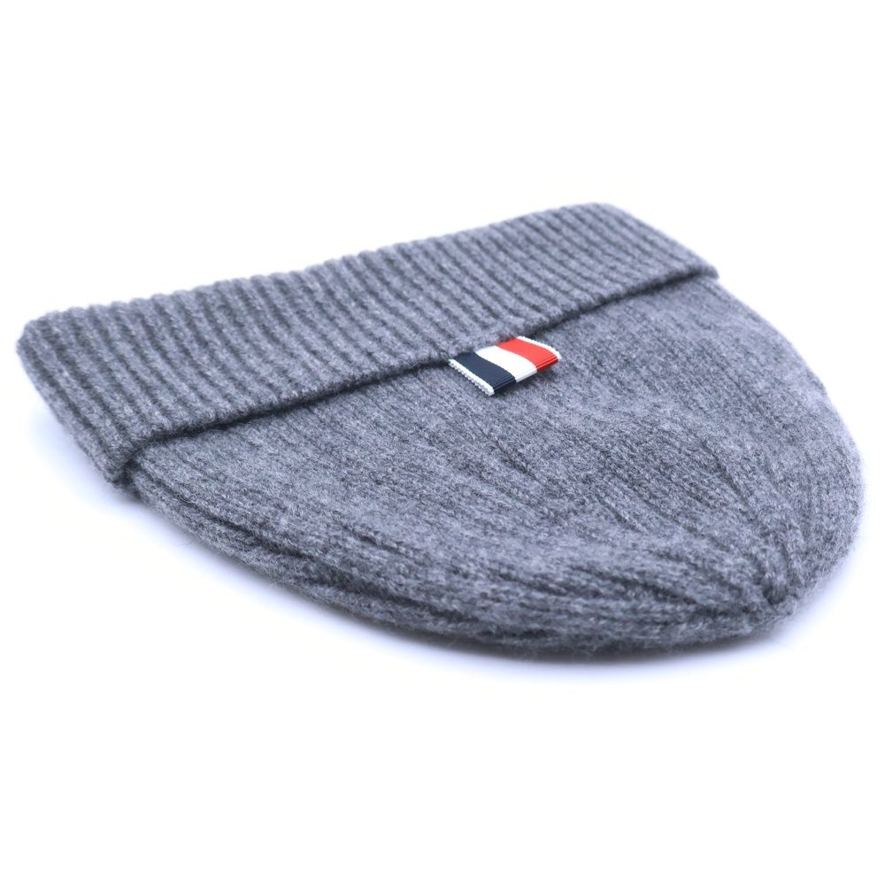 THOM BROWNE (トムブラウン) カシミヤ ニット帽 ビーニー グレー 