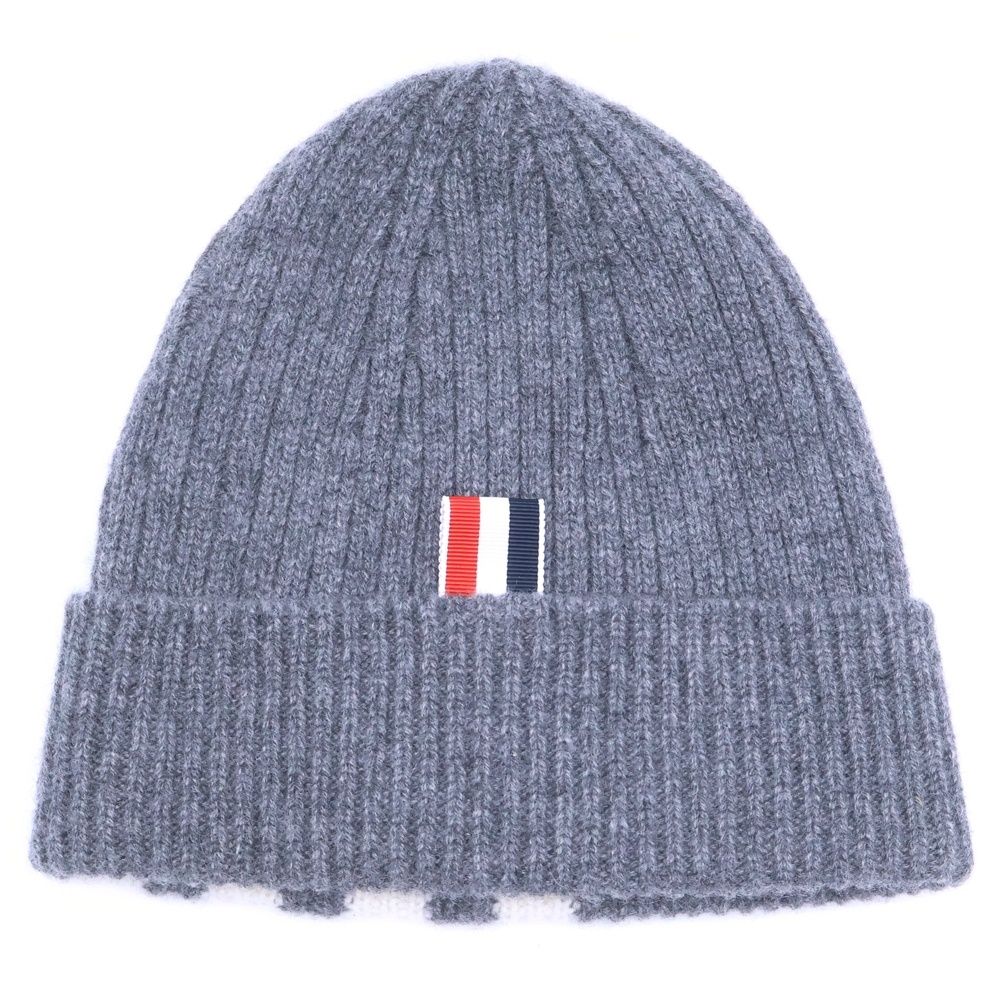 THOM BROWNE (トムブラウン) カシミヤ ニット帽 ビーニー グレー 