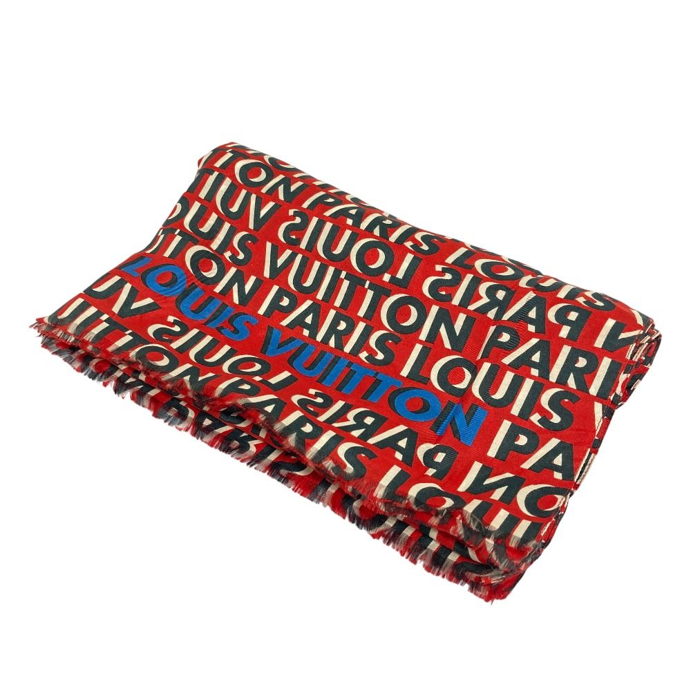 美品 LOUIS VUITTON ルイヴィトン ロゴプリント コットンシルク