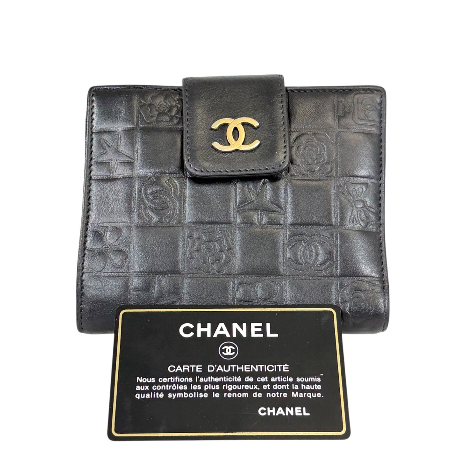 人気・美品】 CHANEL シャネル アイコンライン ラムスキン W