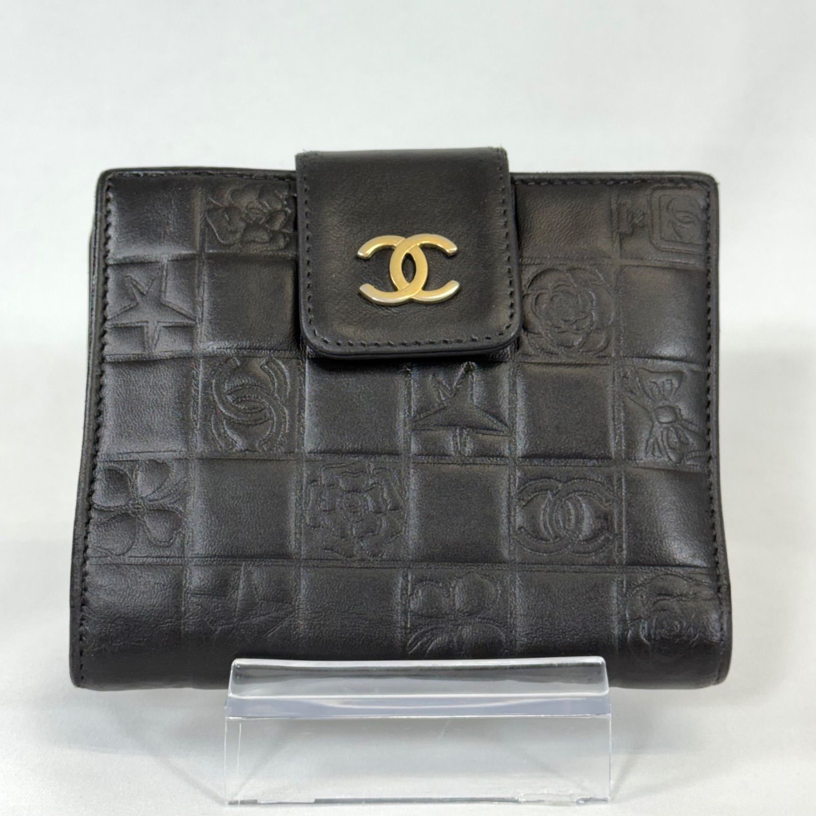 人気・美品】 CHANEL シャネル アイコンライン ラムスキン Wホック 