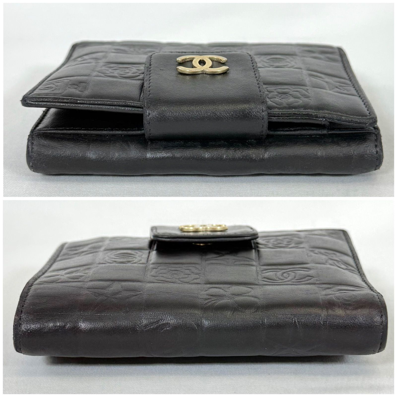 人気・美品】 CHANEL シャネル アイコンライン ラムスキン Wホック 