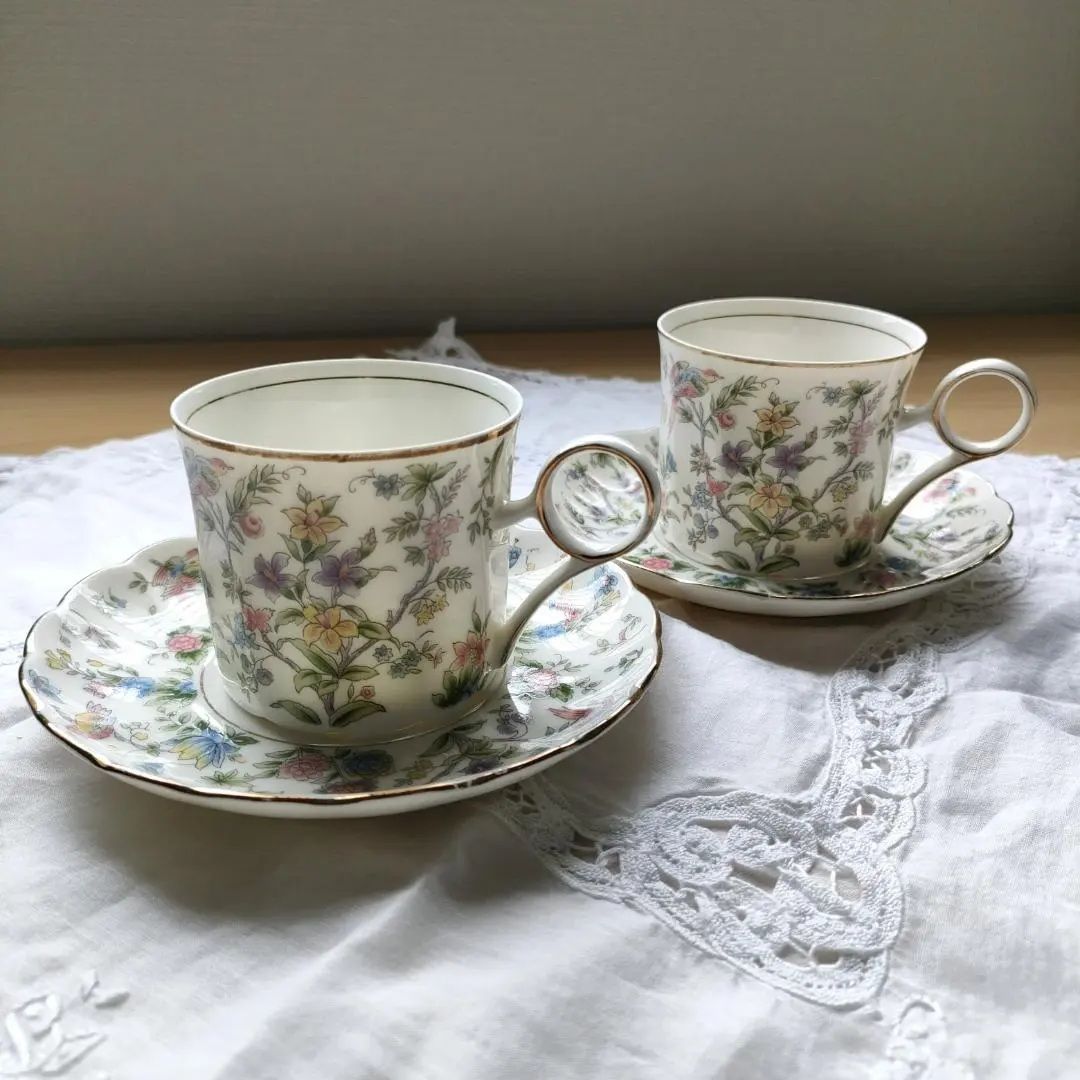 MOMOYAMA 桃山陶器 花と鳥柄 デミタスカップ＆ソーサー - メルカリ