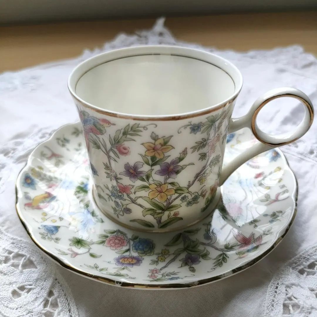 MOMOYAMA 桃山陶器 花と鳥柄 デミタスカップ＆ソーサー - メルカリ