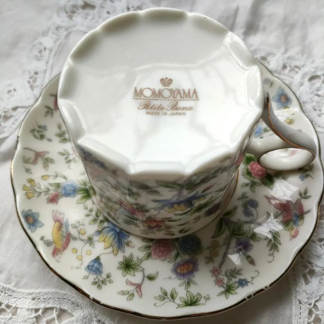 MOMOYAMA 桃山陶器 花と鳥柄 デミタスカップ＆ソーサー - メルカリ