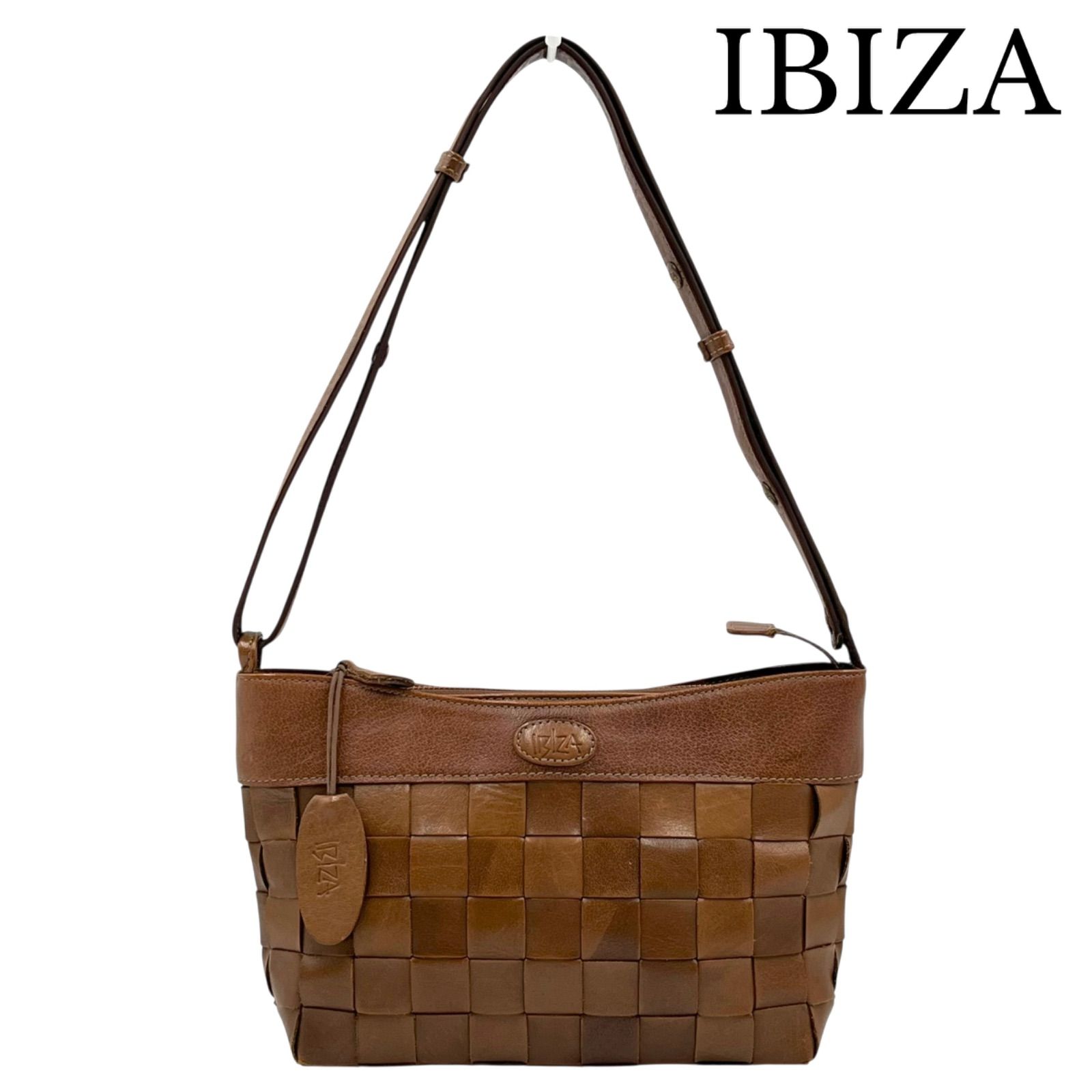 ☆めぐりY☆ IBIZA/イビザ レザー 編み込み 2way ショルダーバッグ