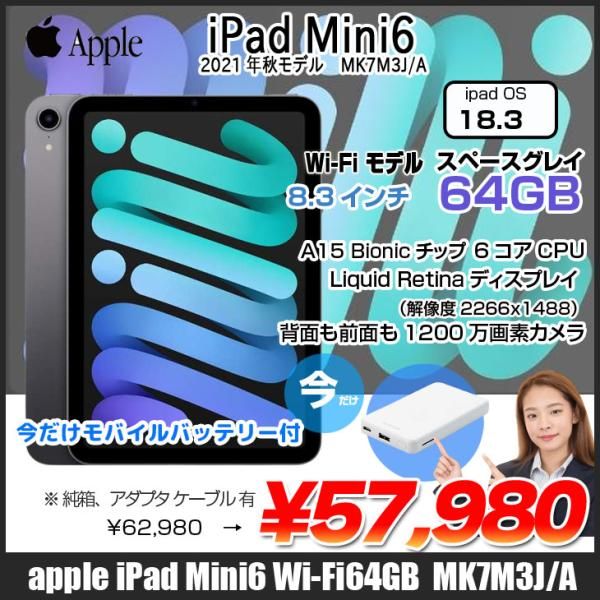 中古 iPad mini 6 Wi-Fi 64GB スペースグレイ (美品) - メルカリ