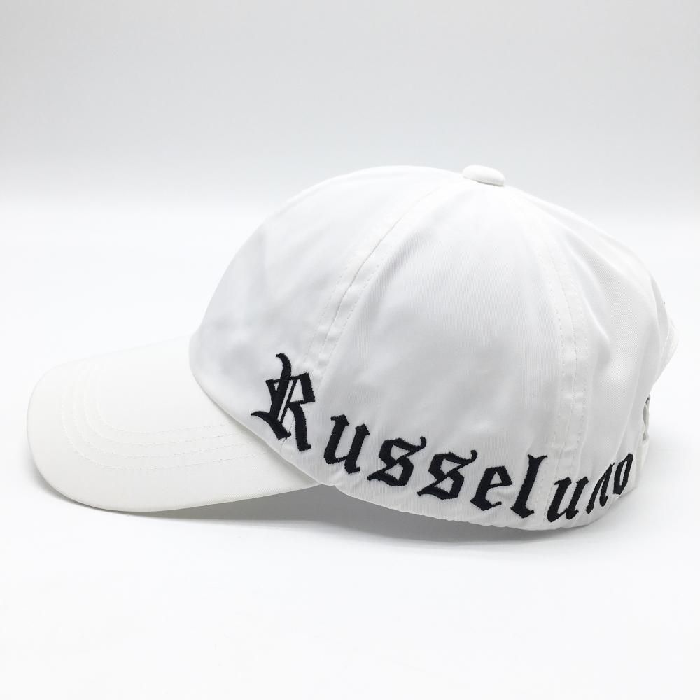 美品】ラッセルノ キャップ 白×黒 ロゴ刺しゅう ルチャマスク F ゴルフ