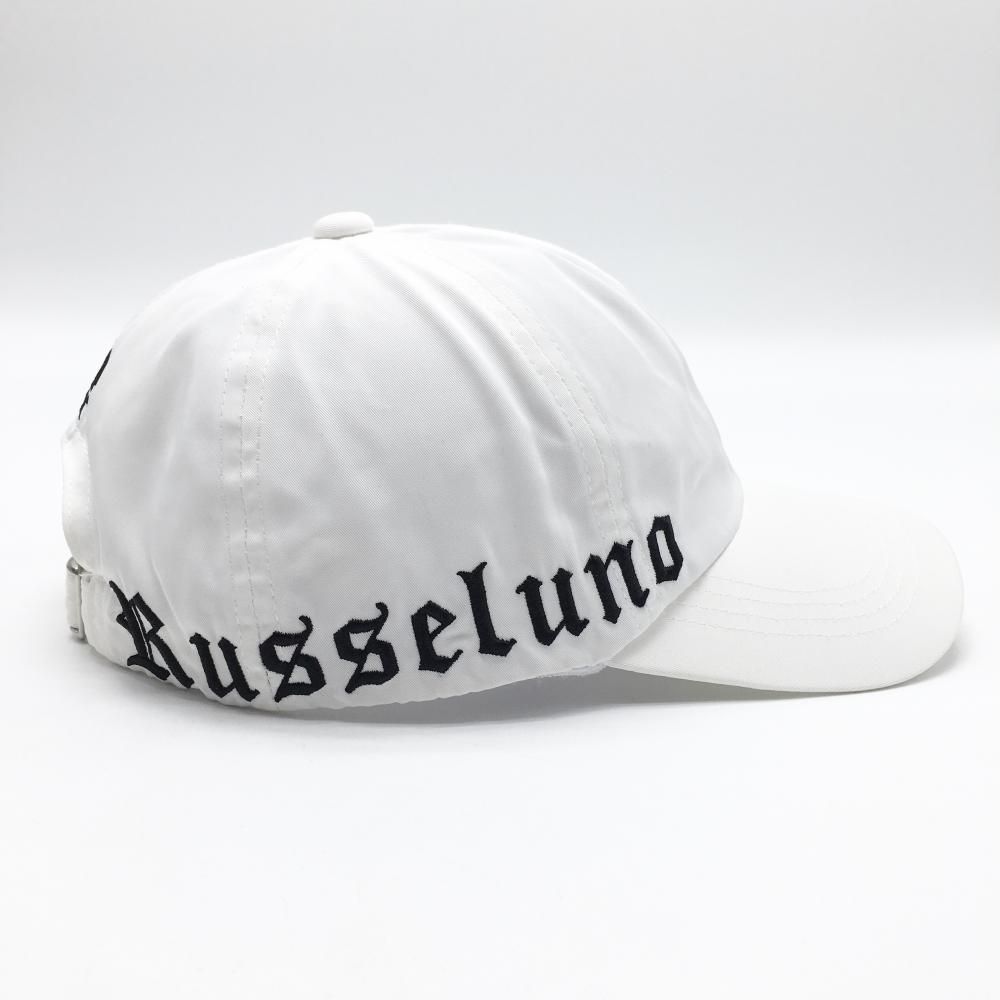 美品】ラッセルノ キャップ 白×黒 ロゴ刺しゅう ルチャマスク F ゴルフ