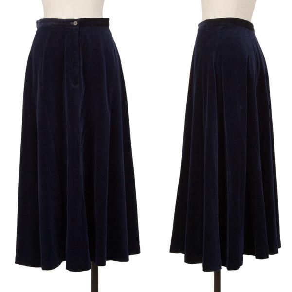 マドモアゼルノンノンMademoiselle NON NON ベロアフレアスカート 紺M