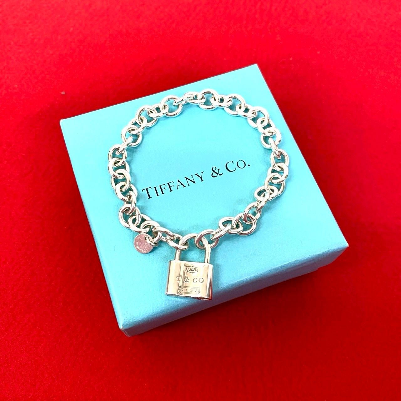 極 美品 TIFFANY&Co. ティファニー カデナ ロック ブレスレット 1837