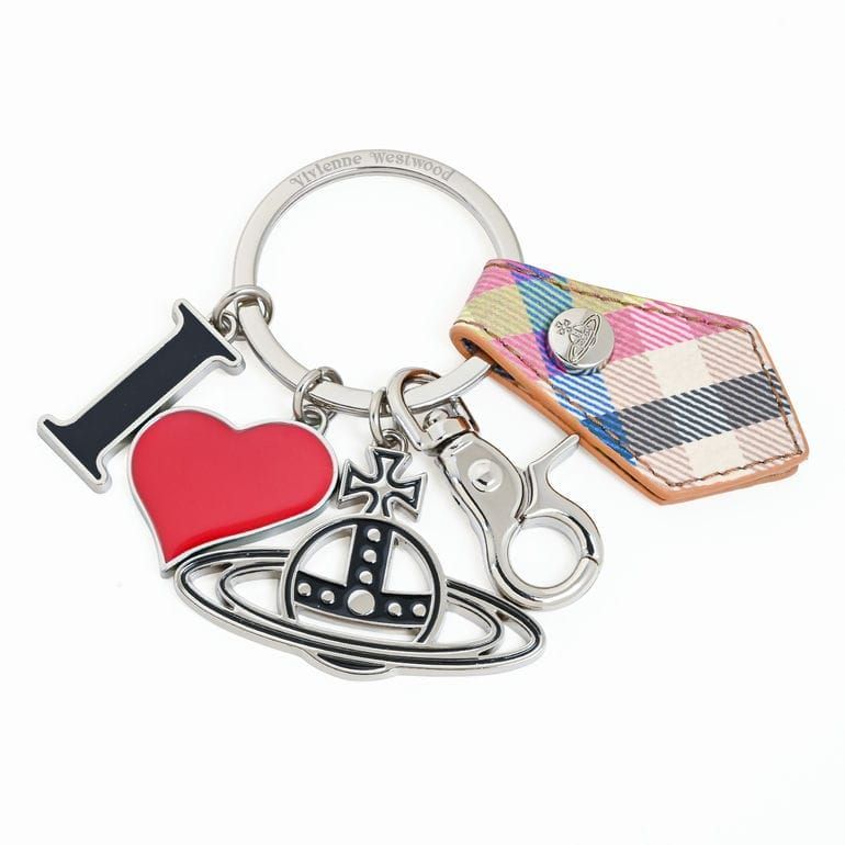 ヴィヴィアンウエストウッド Vivienne Westwood キーリング キーホルダー チャーム I LOVE ORB オーブ チェック柄 マルチカラー 8203011EU S001S O315