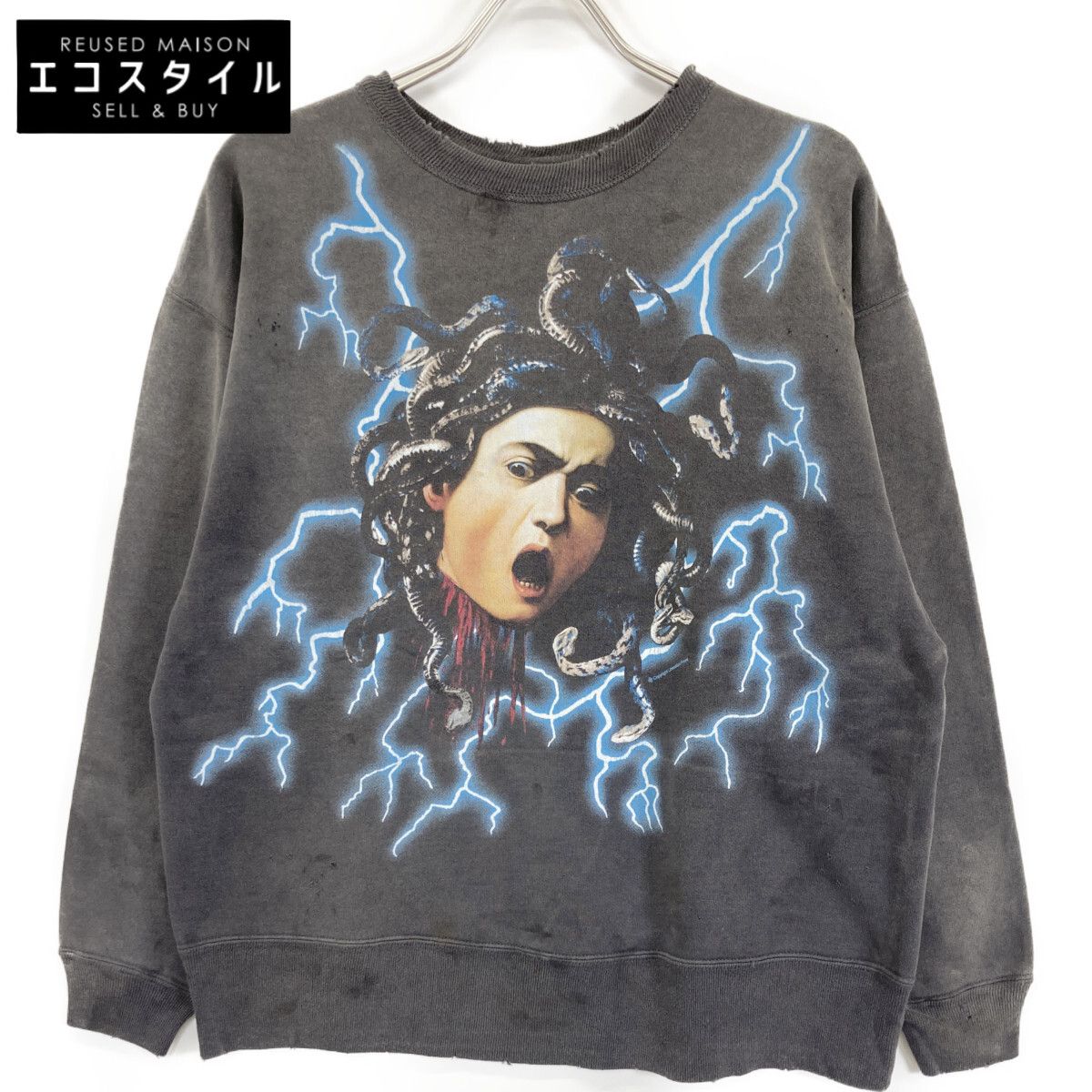 SAINT MICHAEL セントマイケル 24AW SM-YS1-0000-029 ﾌﾞﾗｯｸ CREW NECK 