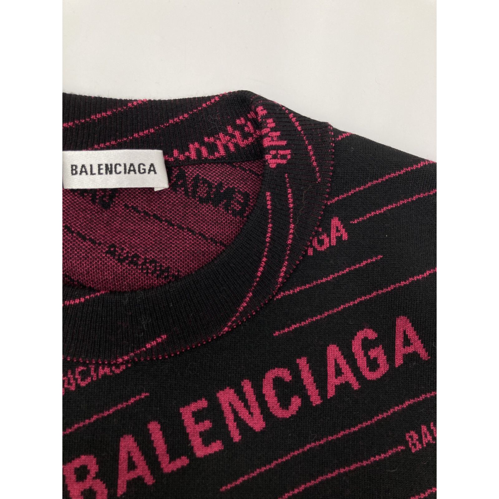 BALENCIAGA バレンシアガ 19AW 583094 ピンク×ブラック ダイアゴナル