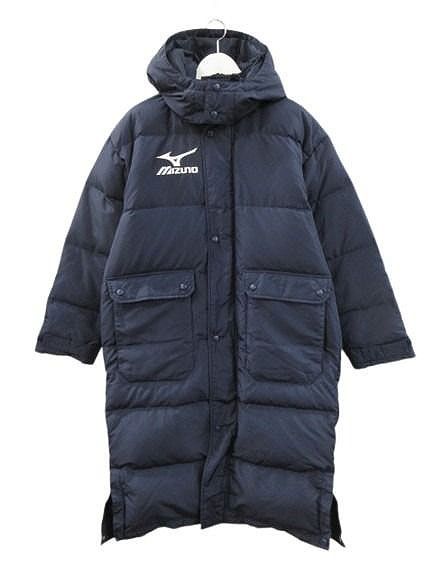 ミズノ MIZUNO ダウン ベンチコート ロング ダウンコート M 紺色