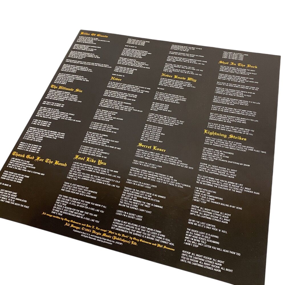 帯付き 国内盤 Ozzy Osbourne オジー オズボーン 罪と罰 Ultimate Sin