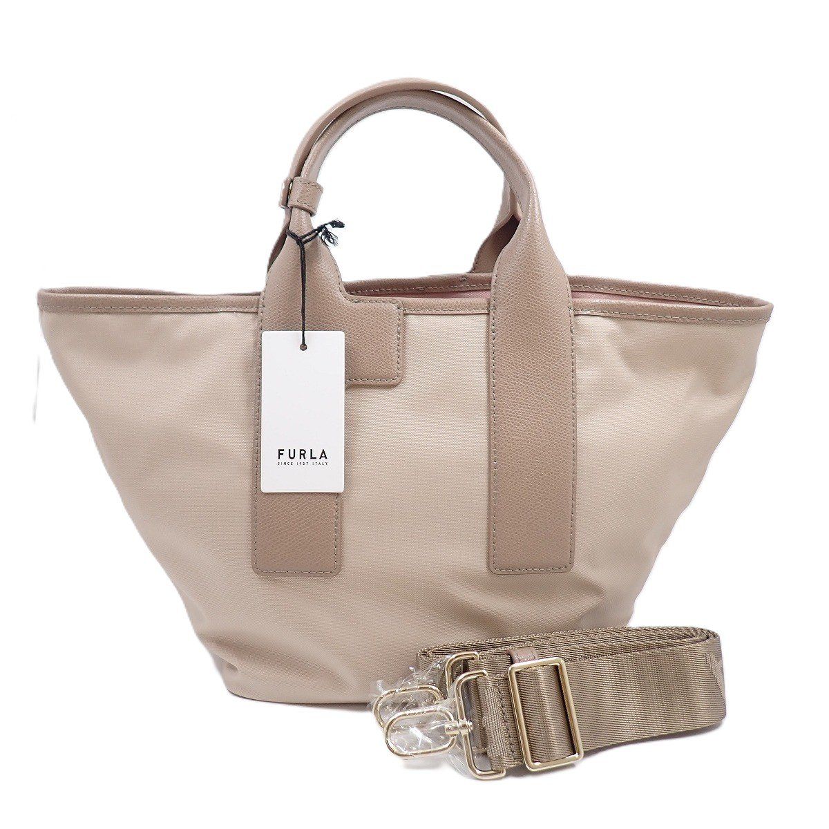 美品】FURLA PIUMA フルラ ピューマ ショルダーバッグ 2way ベージュ系 