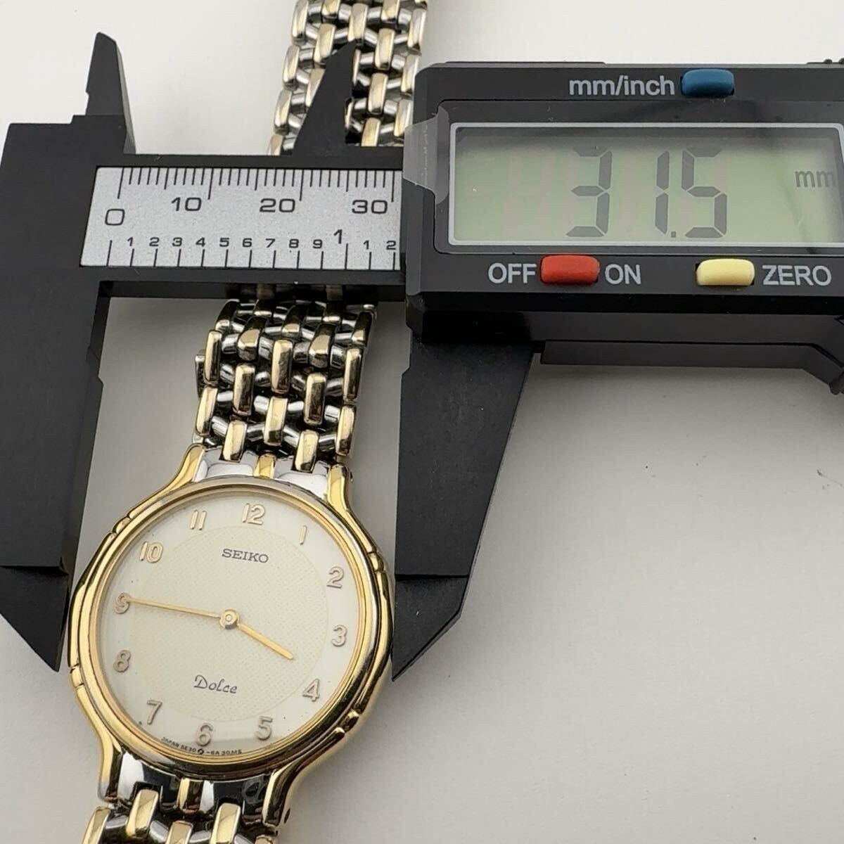 美品 薄型 SEIKO セイコー ドルチェ 5E30-6A0A GP・SS メンズ 年差 