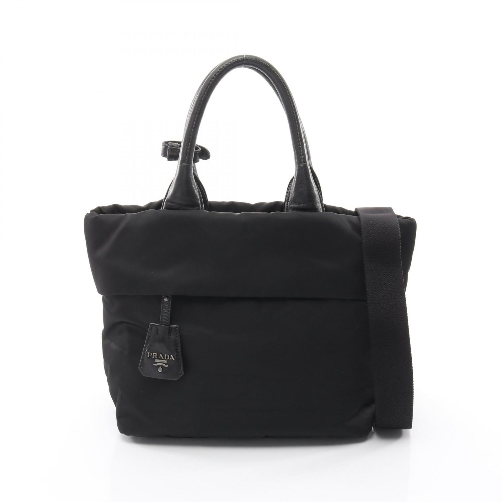 プラダ PRADA ハンドバッグ ブラック ナイロン レザー 2way プラダ PRADA ハンドバッグ ブラック ナイロン レザー 2way