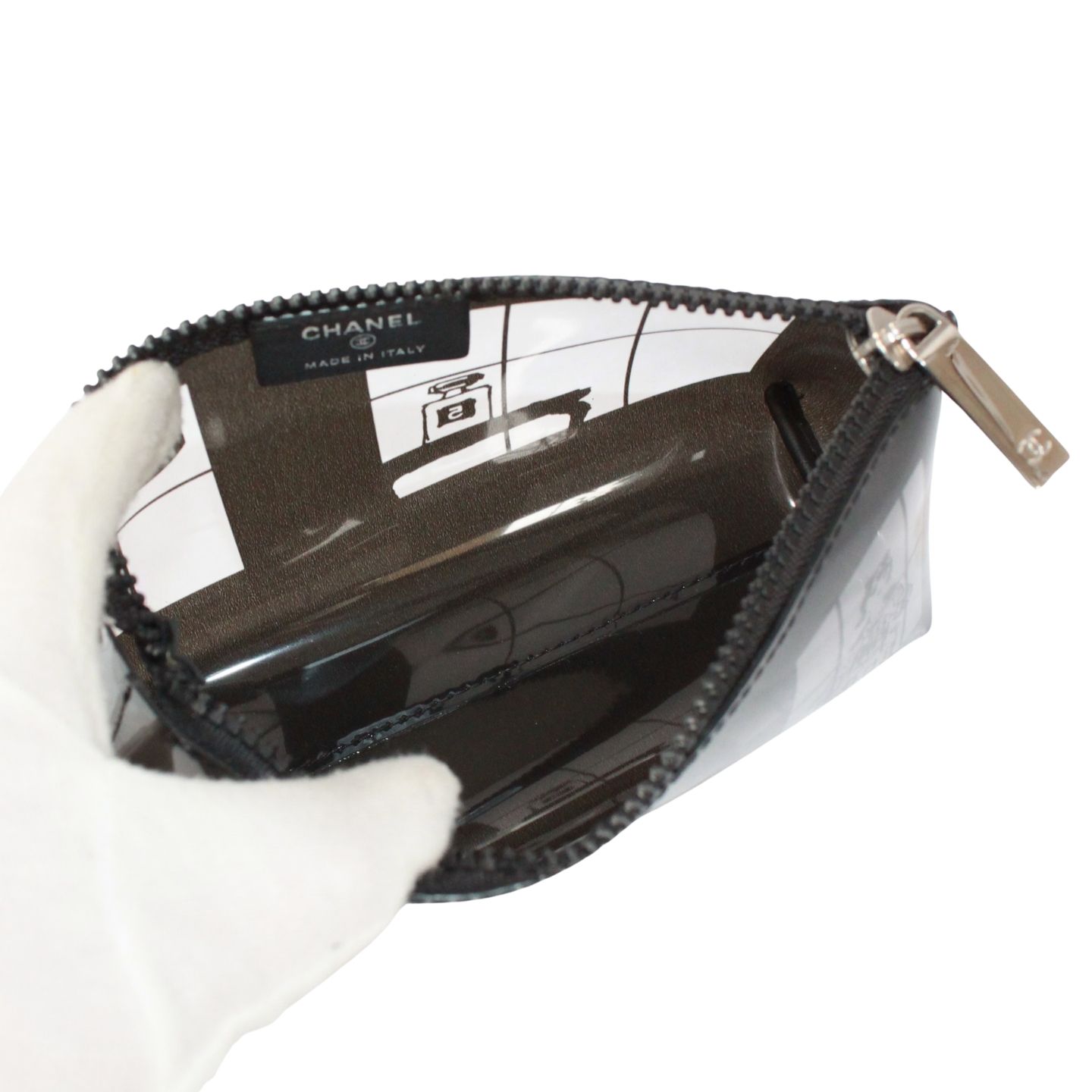 CHANEL シャネル クリアポーチ ウィンドウライン ポーチ PVC ブラック