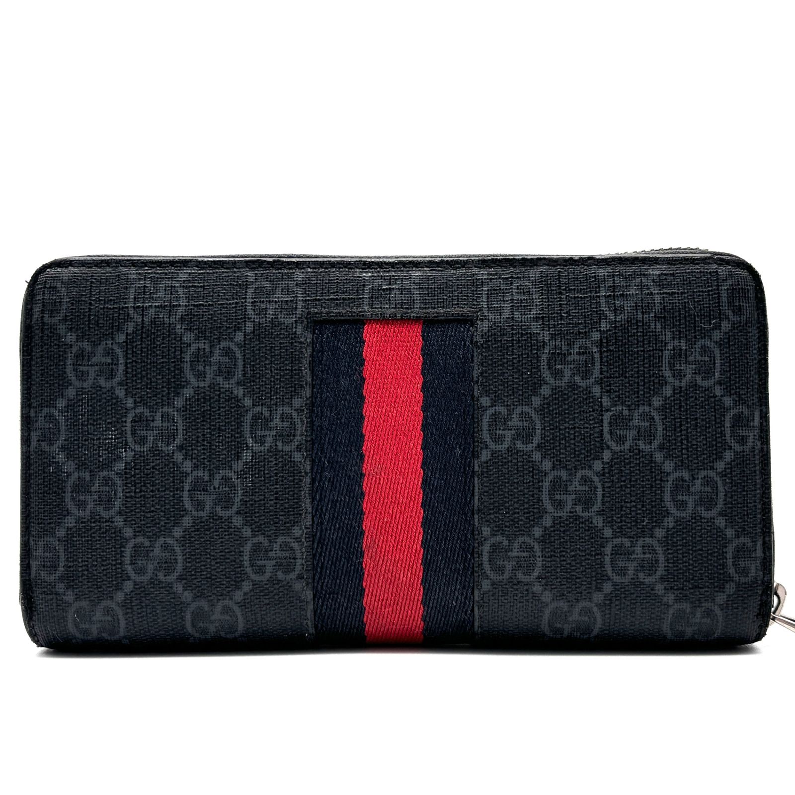 美品 GUCCI グッチ 長財布 ジップアラウンドウォレット シェリーライン 