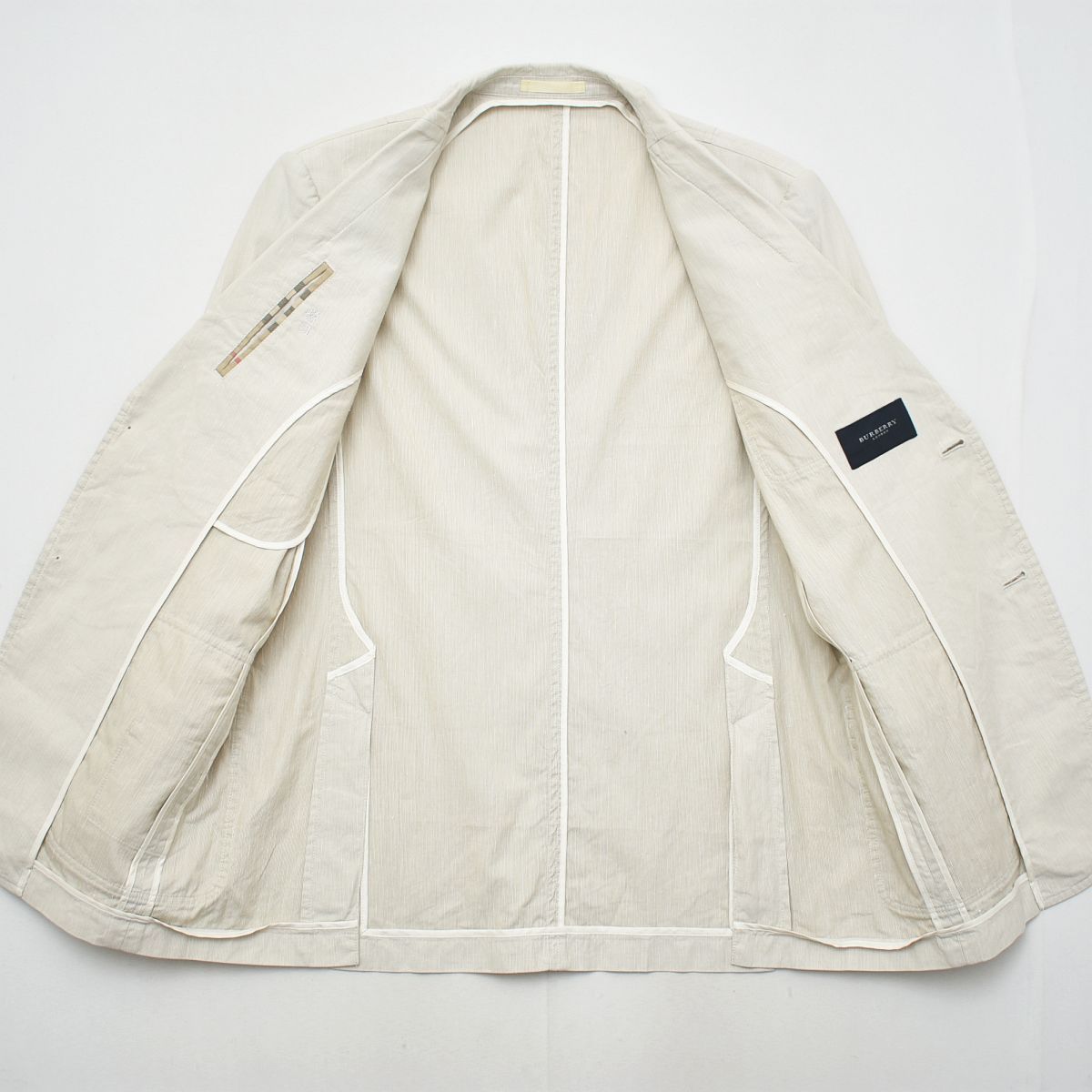 BURBERRY バーバリー リネン2Bジャケット 清涼】 バーバリー ロンドン BURBERRY LONDON コットンリネン ピン