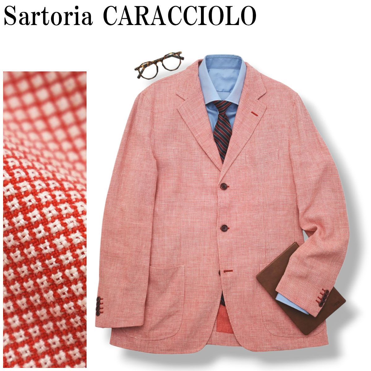 Sartoria caracciolo ウールカシミヤ　フォックス生地 高級】 イタリア製 サルトリア カラッチオーロ Sartoria CARACCIOLO