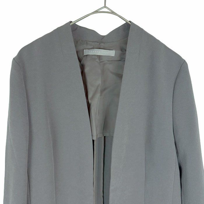 theory luxe セオリーリュクス ノーカラー ジャケット グレー 38