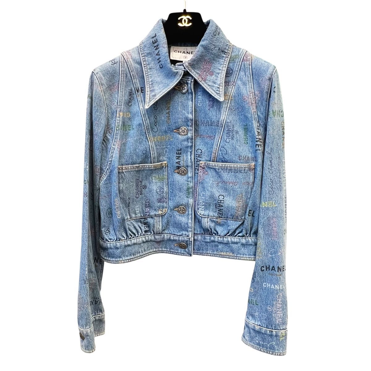 中古】 CHANEL シャネル 22P ココボタン デニムジャケット