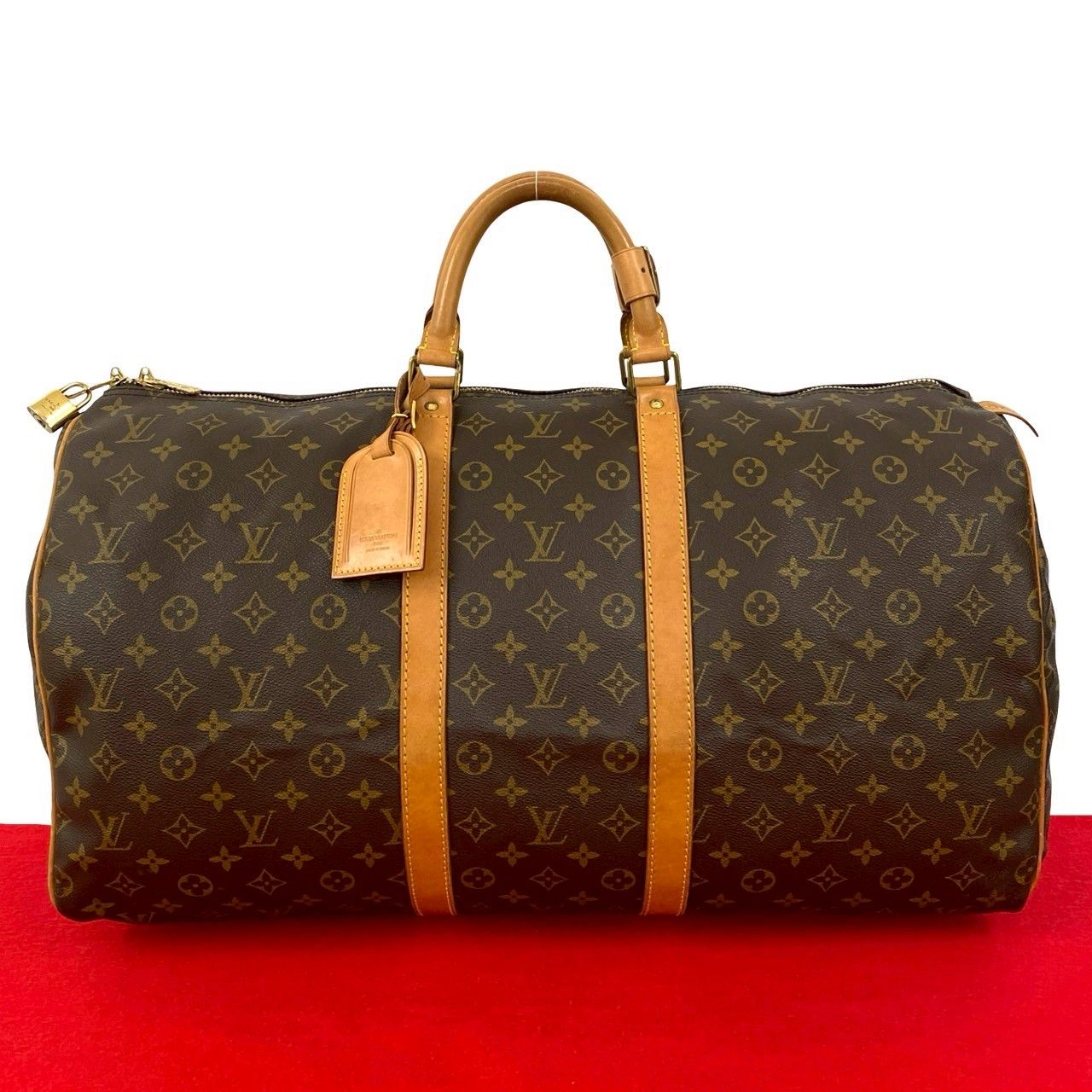 極 美品 LOUIS VUITTON ルイヴィトン キーポル 55 モノグラム 柄 