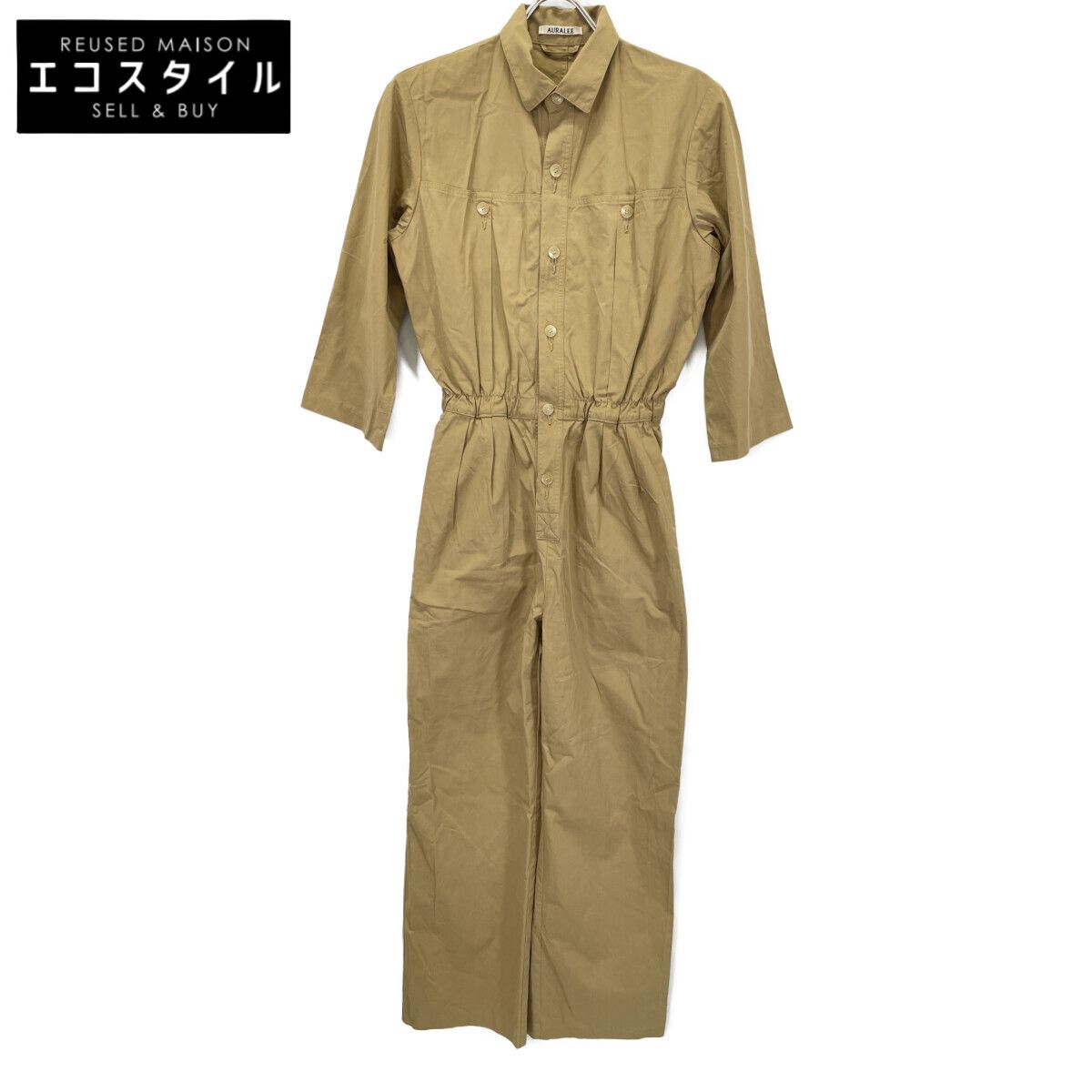 AURALEE オーラリー A9ST02CT ﾍﾞｰｼﾞｭ WASHED CAVALRY TWILL JUMPSUIT 