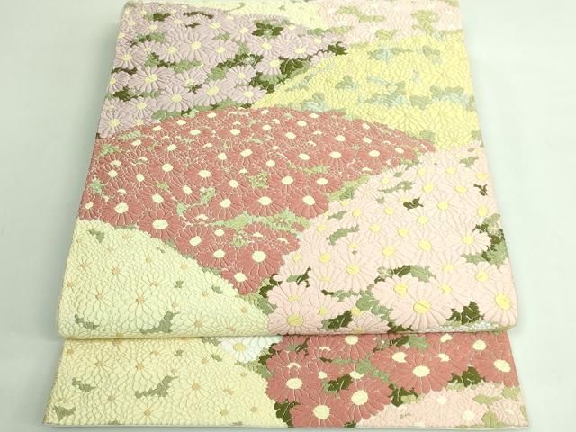 平和屋着物●極上　山口美術織物　皇室　伊勢神宮御用　西陣織　六通柄袋帯　唐織　菊御苑文　金糸　逸品　DZAB3341kh6 平和屋着物○極上 山口美術織物 皇室 伊勢神宮御用 西陣織 六通柄袋帯