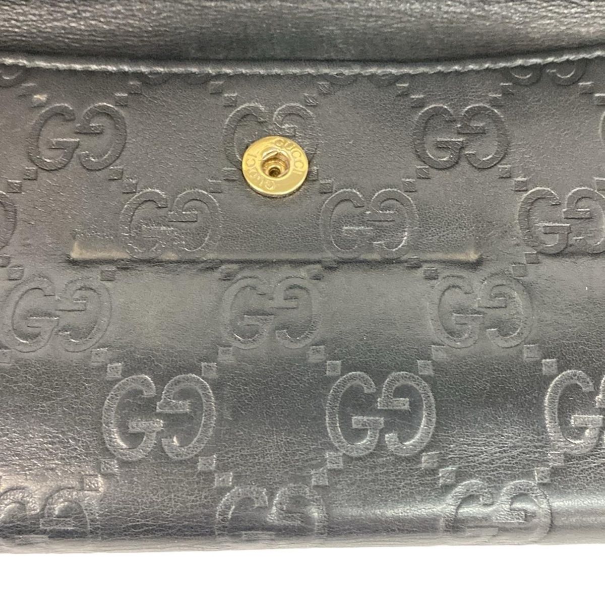 GUCCI(グッチ) 長財布 シマライン,メタルバー 112715 黒 レザー GUCCI(グッチ) 長財布 メタルバー,シマライン 112715 黒 レザー - メルカリ