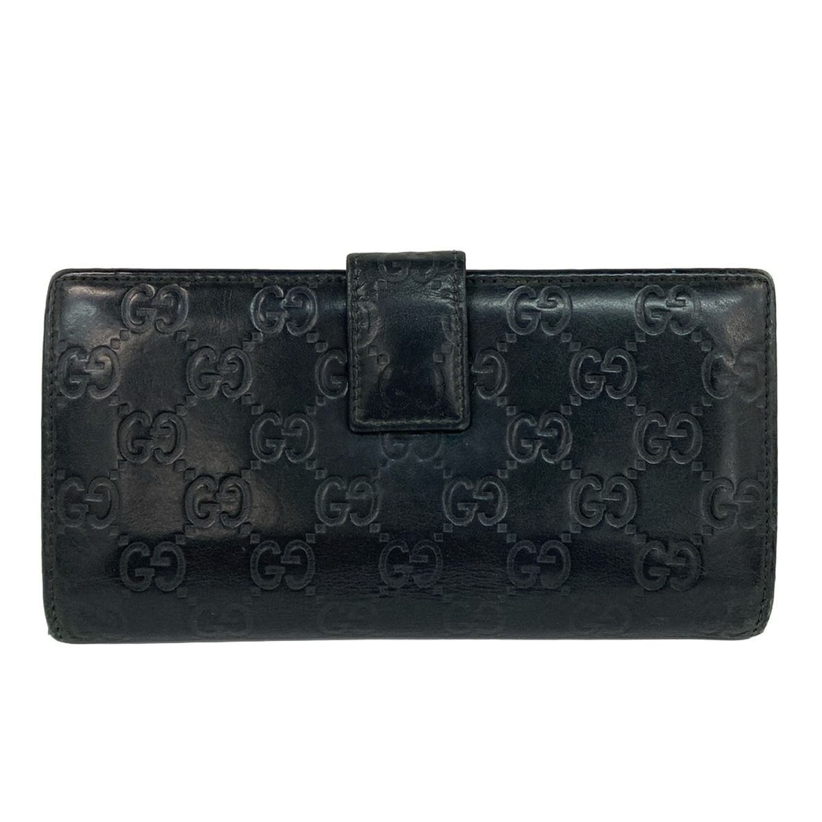 GUCCI(グッチ) 長財布 シマライン,メタルバー 112715 黒 レザー GUCCI(グッチ) 長財布 メタルバー,シマライン 112715 黒 レザー - メルカリ