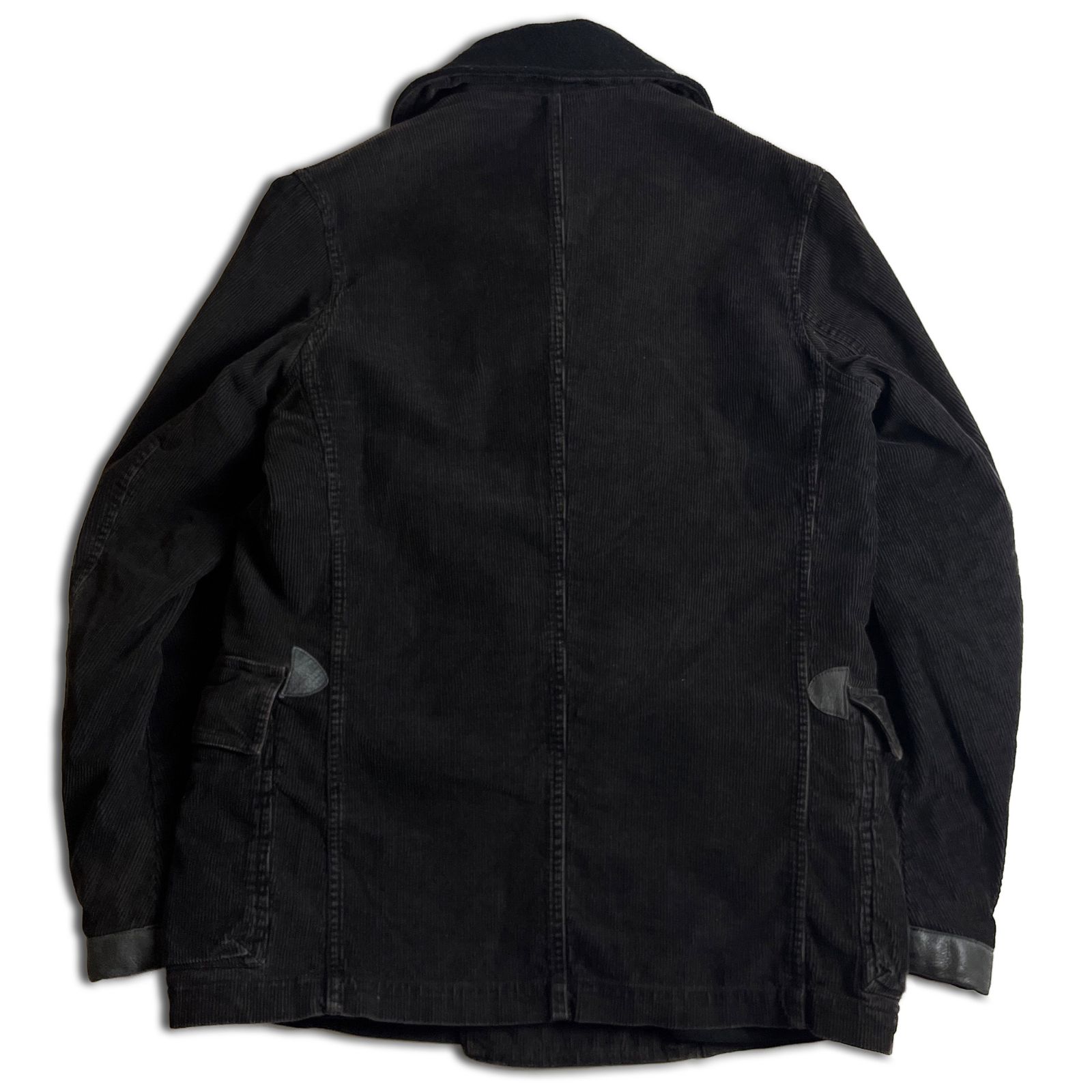 RRL ダブルブレスト ショールカラー レザー コーデュロイ ランチコート 
