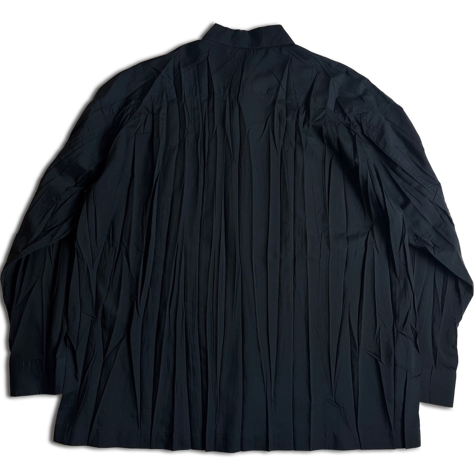 2000SS】ISSEY MIYAKE MEN プリーツシャツ S ブラック イッセイミヤケ