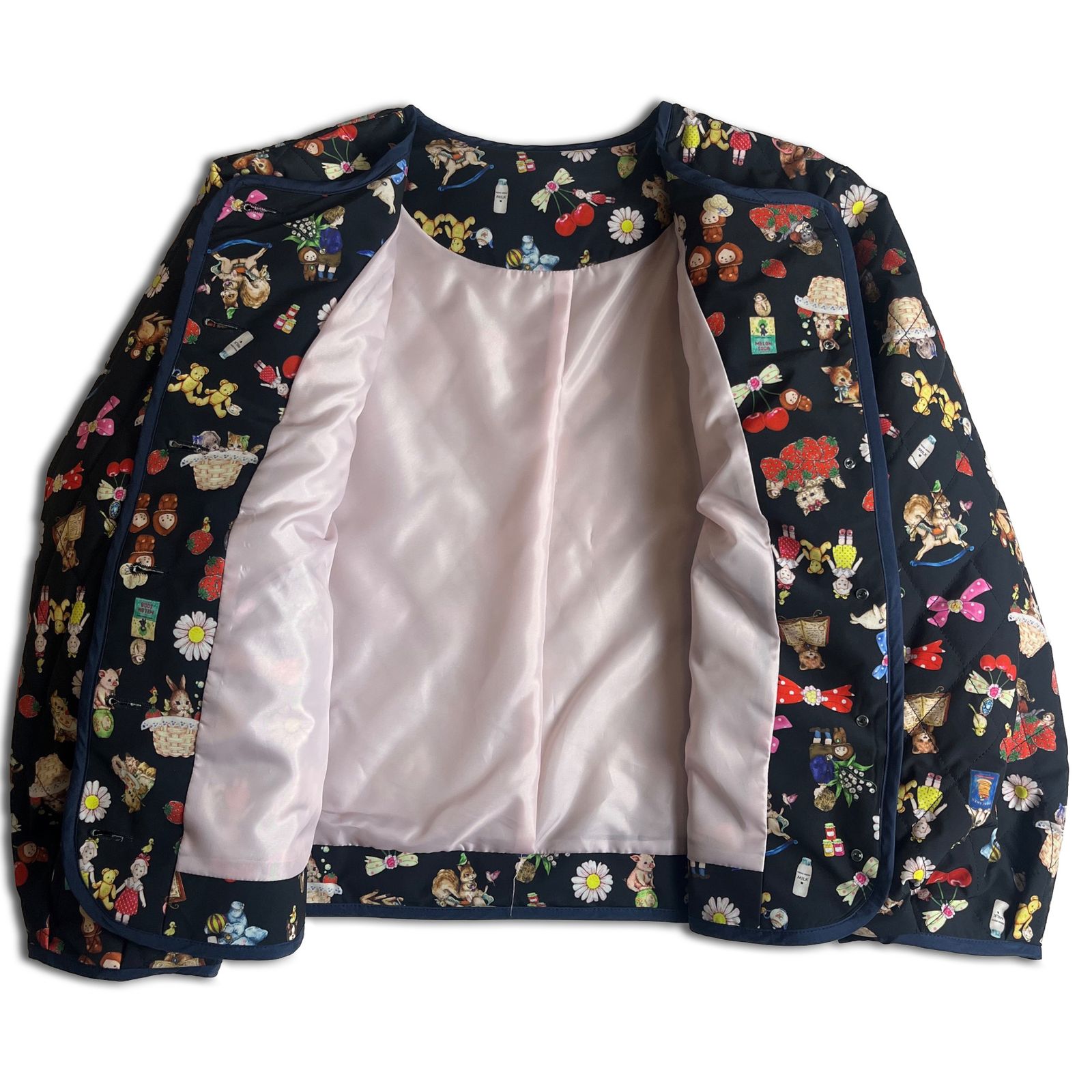 極美品】yukiemon テキスタイルキルト パイピングショートブルゾン 3L 