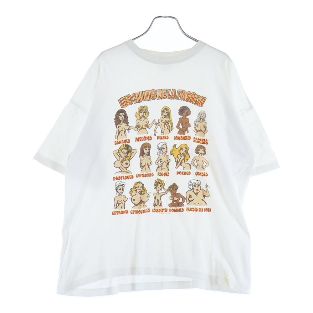 VINTAGE (ヴィンテージ) 90-00S LES FRUITS DELA PASSION TITS HOT TEE フロントプリント 半袖Tシャツ カットソー ホワイト