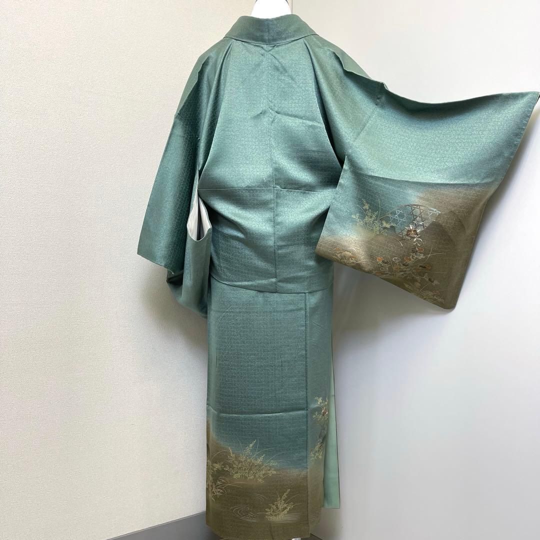 着物と帯 時流】O26147◇正絹二部式着物◇刺繍 訪問着 絵羽 金彩 簡単 