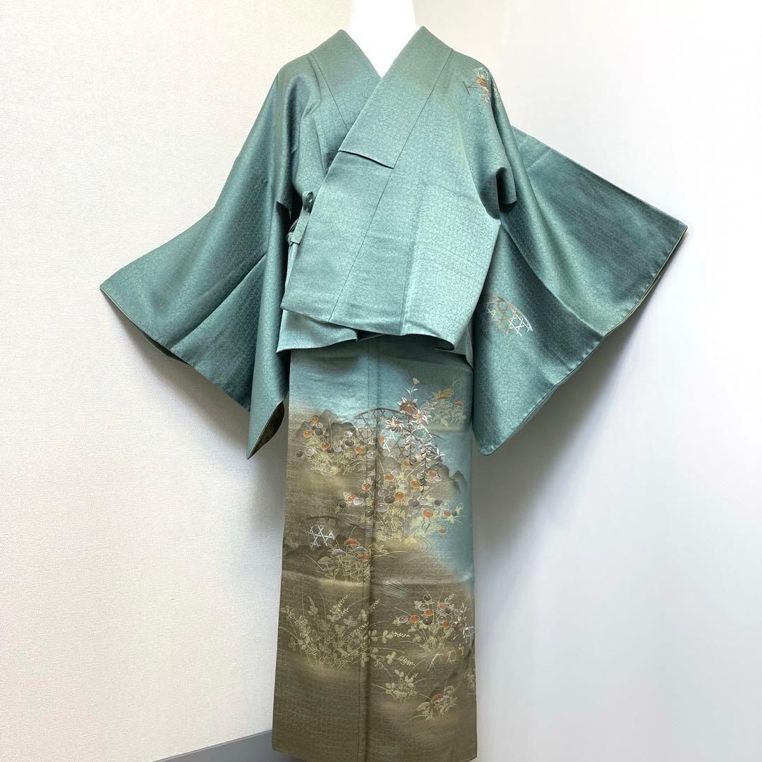 ムッチンです❣️ 【着物と帯 時流】O26149s◆正絹 二部式着物◆絵羽 着物と帯 時流】O26147◇正絹二部式着物◇刺繍 訪問着 絵羽 金彩 簡単